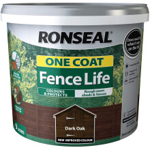 Ronseal 9L One Coat Fence Life Paint - Dark Oak