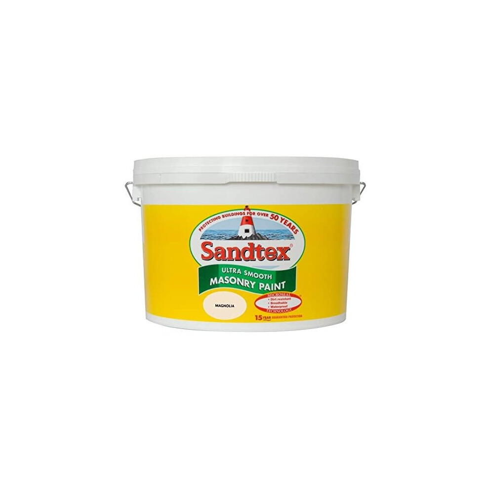 Sandtex 10L Smooth Masonry Paint Magnolia