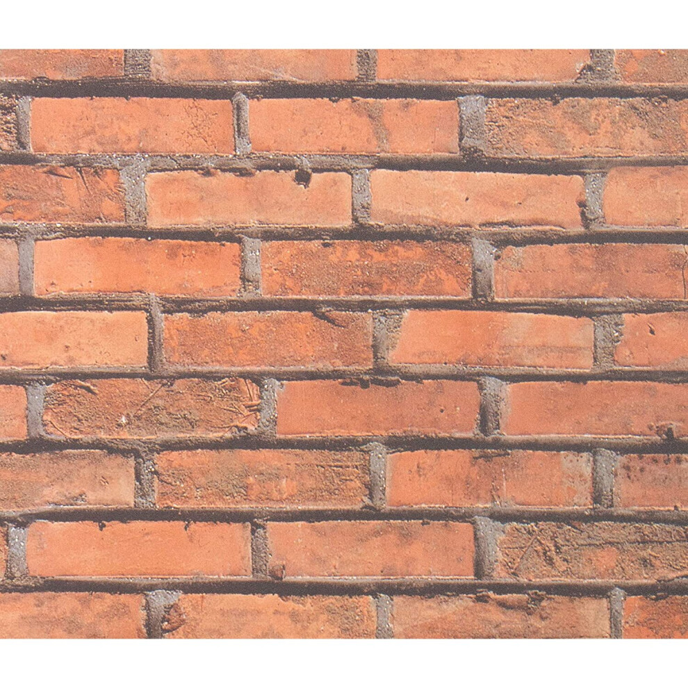 Fablon FAB10222 45 cm x 2 m Brick Wall Roll, Red