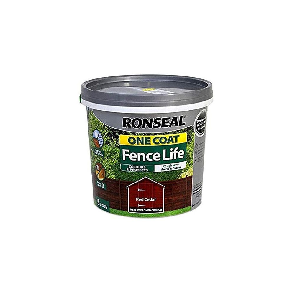 Ronseal 9L One Coat Fence Life Paint - Red Cedar