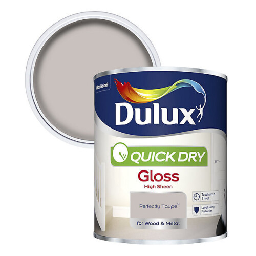 Dulux Dulux Quick Drying Gloss 750ml Perfectly Taupe