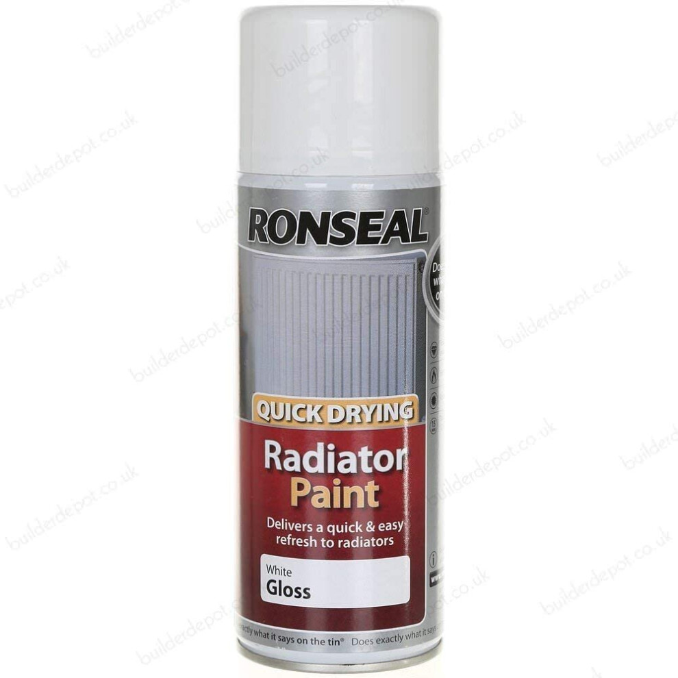 Ronseal Quick Drying Radiator Spray Paint Gloss 400ml