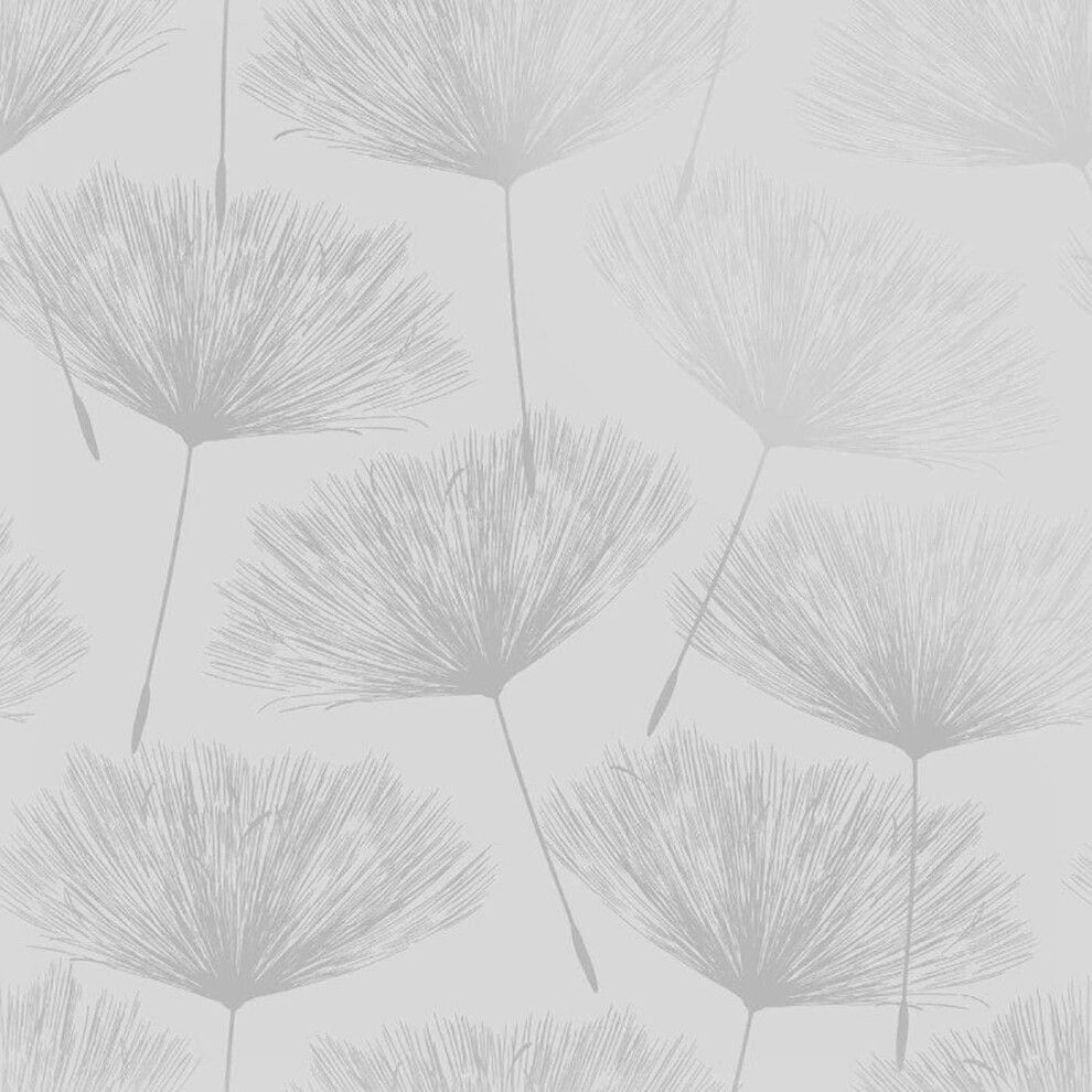 Holden Decor Glistening Metallic Glistening Fleur Dandelion Wallpaper Grey 12920