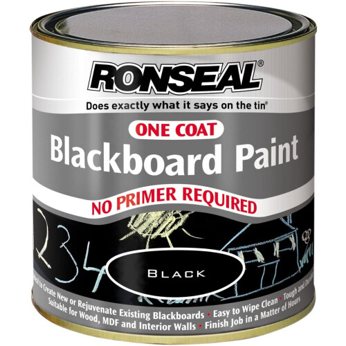 Ronseal Ronseal One Coat Blackboard Paint Black 250ml