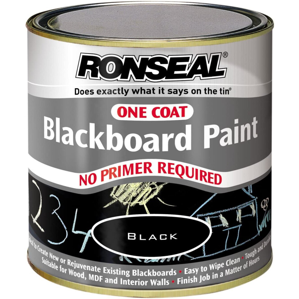 Ronseal One Coat Blackboard Paint Black 250ml