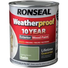 Ronseal 10 Year Weatherproof Paint Satin Spring Green 750ml