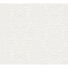 AS Creation Expanded Blown Vinyl Wallpaper White Cameo 2616-18