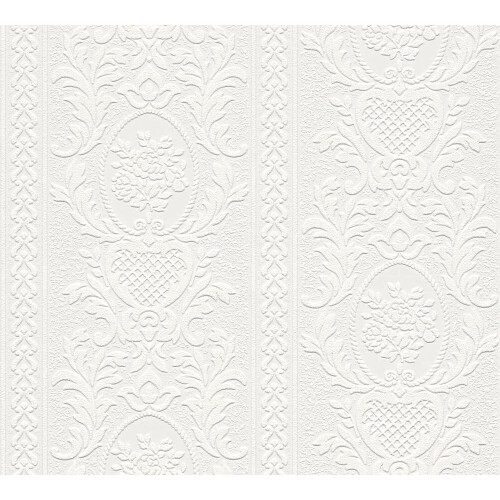 AS Creation AS Creation Expanded Blown Vinyl Wallpaper White Cameo 2616-18