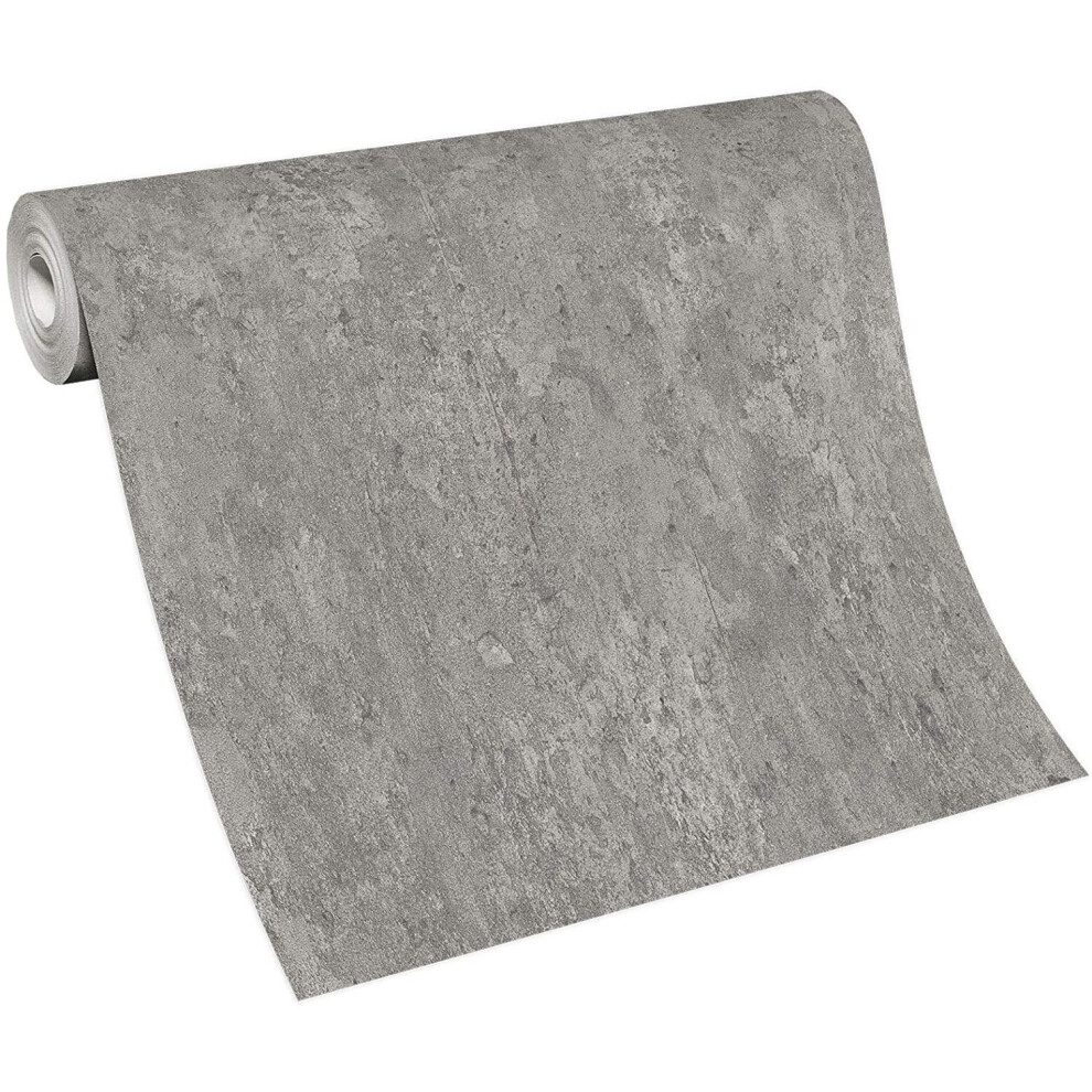 Erismann Stone Concrete Wallpaper Grey Paste The Wall Textured Vinyl 6321-10