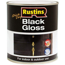 Rustins Gloss Paint Water Based Black 1L