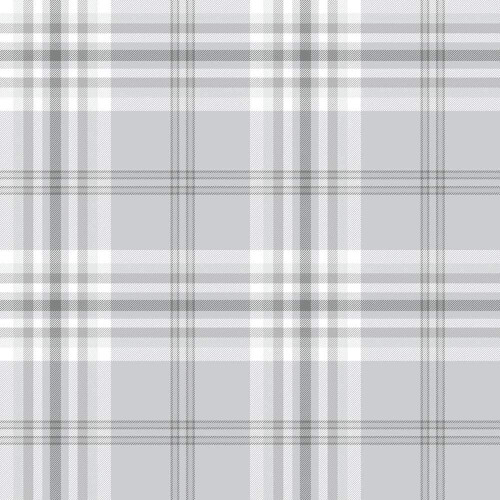 Muriva Grey Silver Check Wallpaper Metallic Country Tartan Plaid
