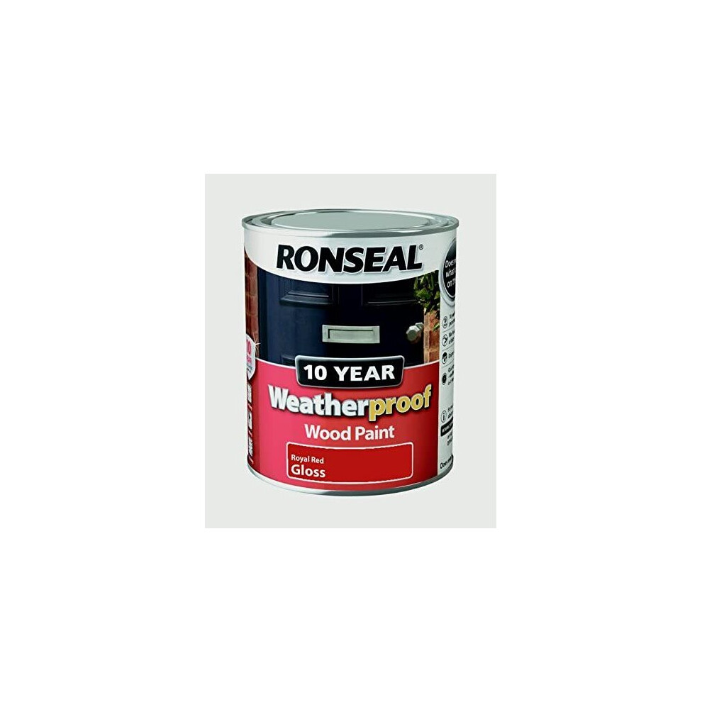Ronseal 10 Year Weatherproof Paint Gloss Royal Red 750Ml