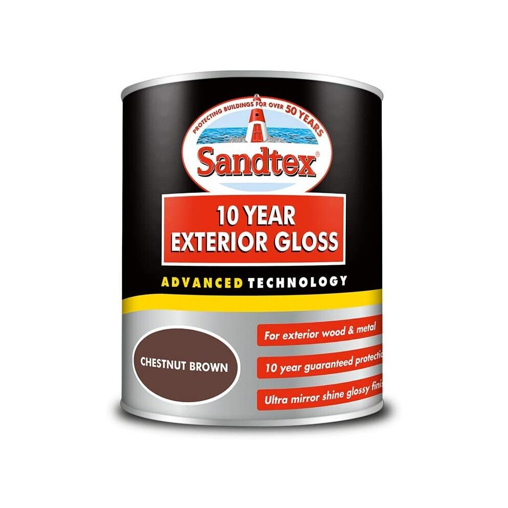 Sandtex 10 Year Exterior Gloss Chestnut 750Ml Brown
