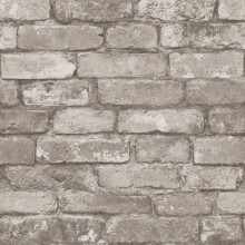Brewster FD31286 Rustic Brick Wallpaper, Grey