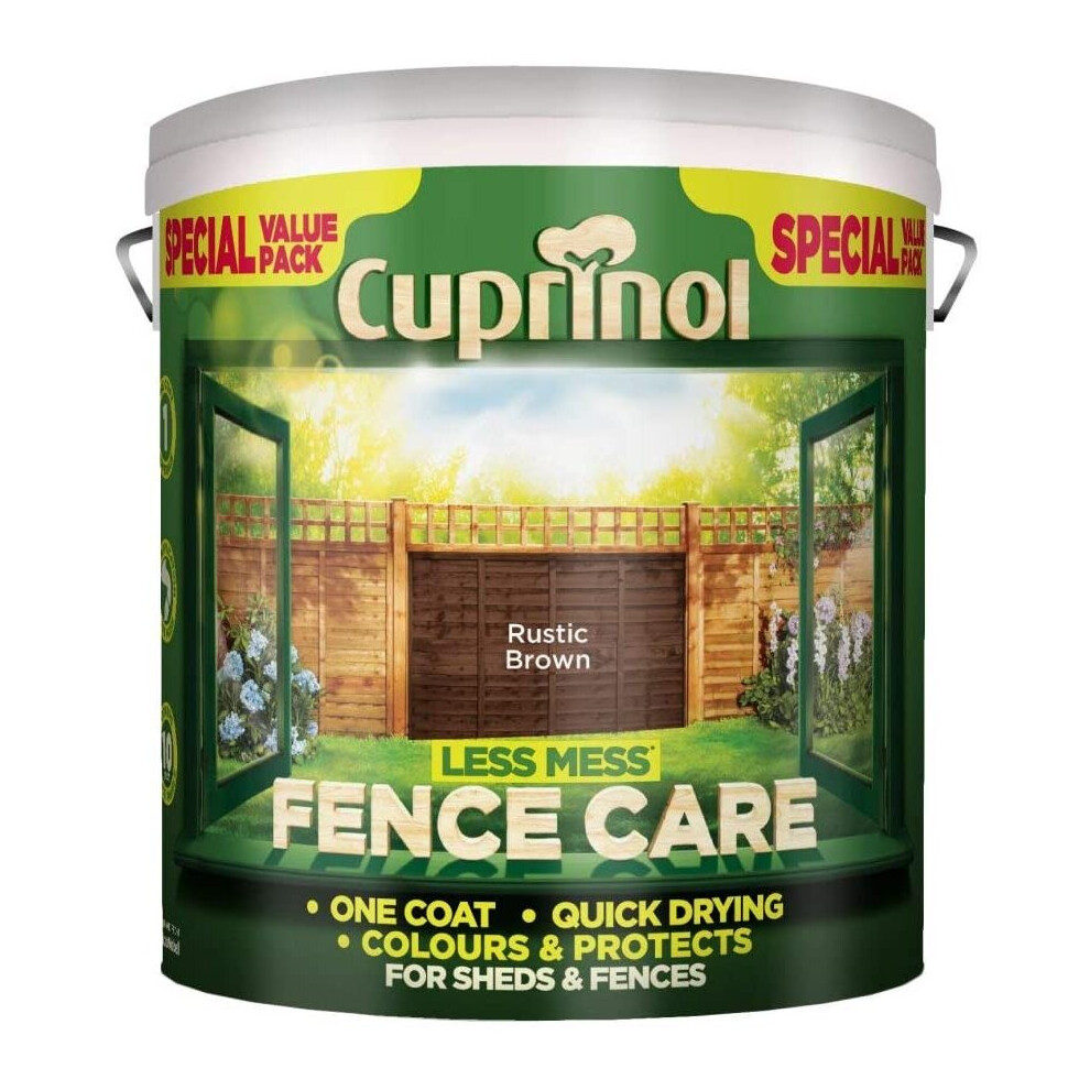 Cuprinol Less Mess Fence Care 6L Rustic Brown