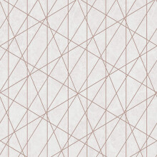 Debona Laser Geometric Metallic Stripe Glitter Textured Embossed Wallpaper - Rose Gold