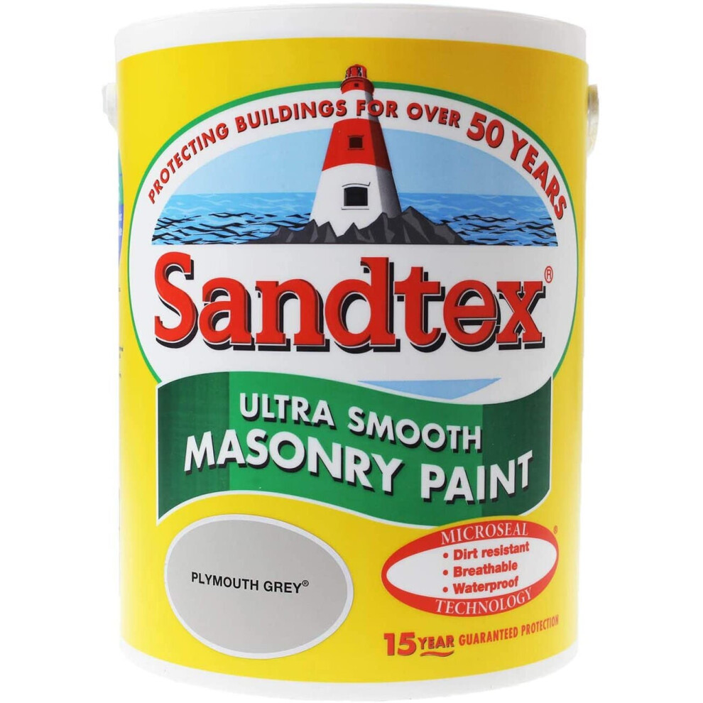 Sandtex 5L Smooth Masonry Paint Plymouth Grey