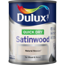 Dulux Quick-Drying Satinwood 750ml Natural Hessian - Self-Undercoating, Wipeable, Non-Yellowing Interior Wood & Metal Finish (Mid-Sheen)