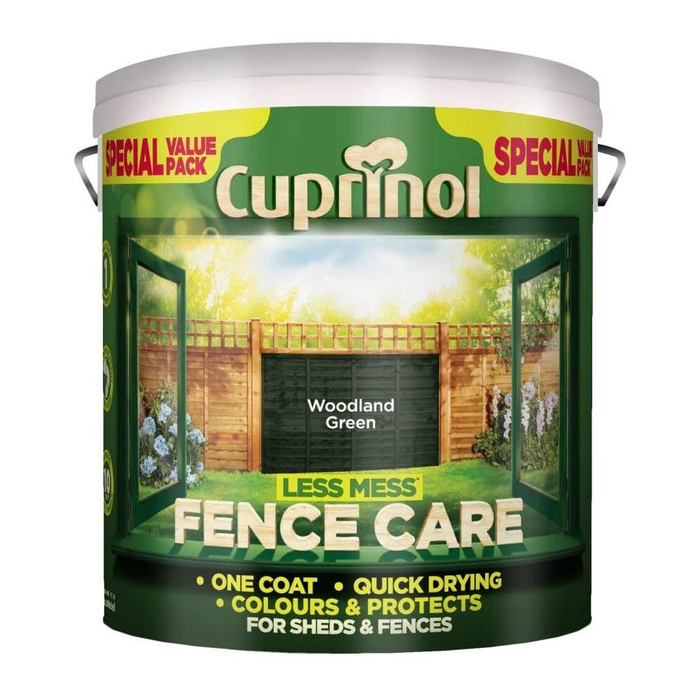 Cuprinol Less Mess Fence Care 6L Woodland Green