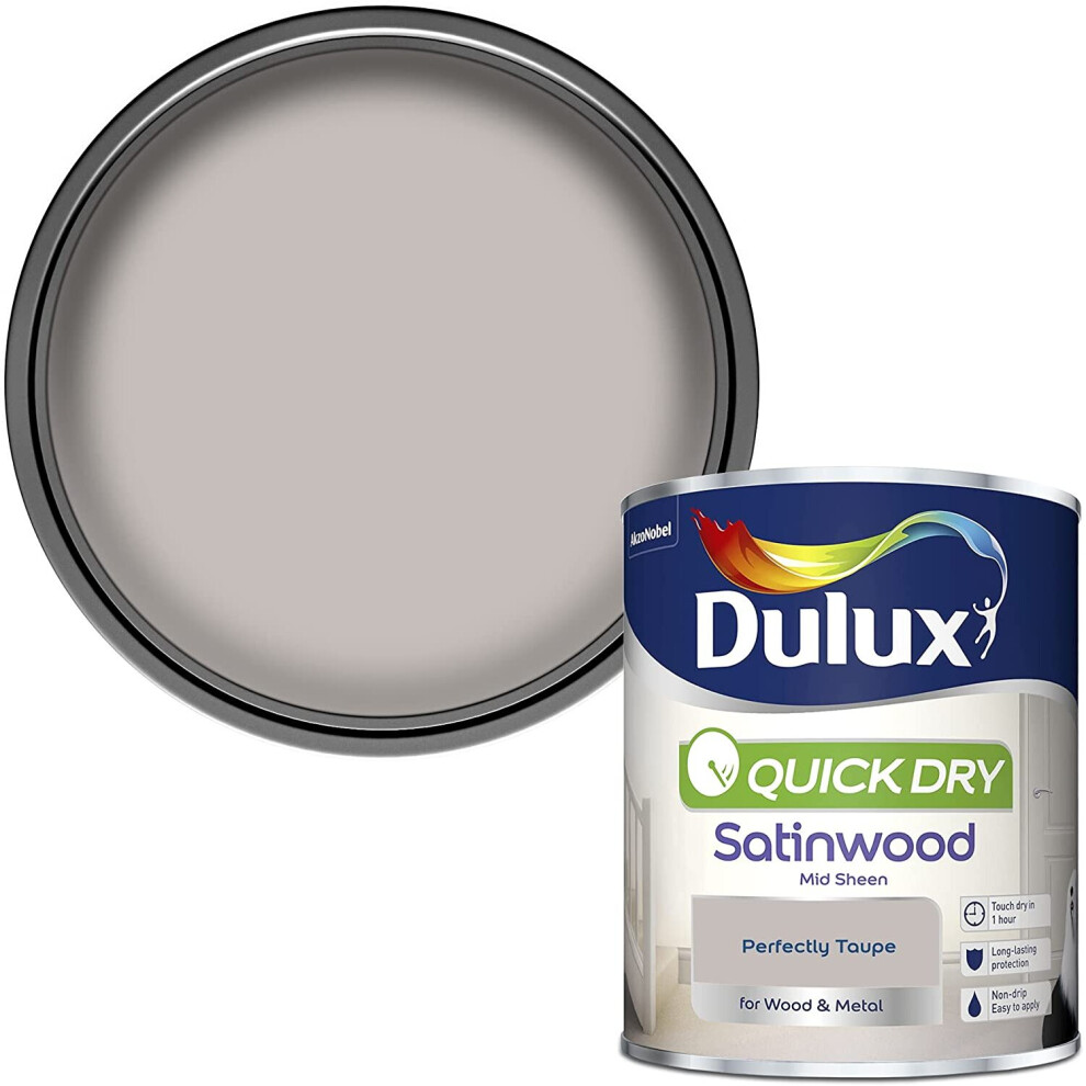 Dulux Quick Drying Satinwood 750ml Perfectly Taupe