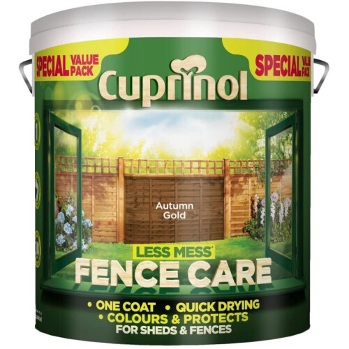 Cuprinol Less Mess Fence Care 6L Autumn Gold