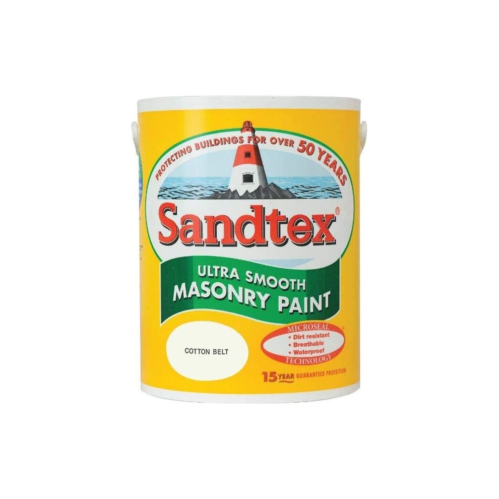 Sandtex 5L Smooth Masonry Paint Cotton Belt