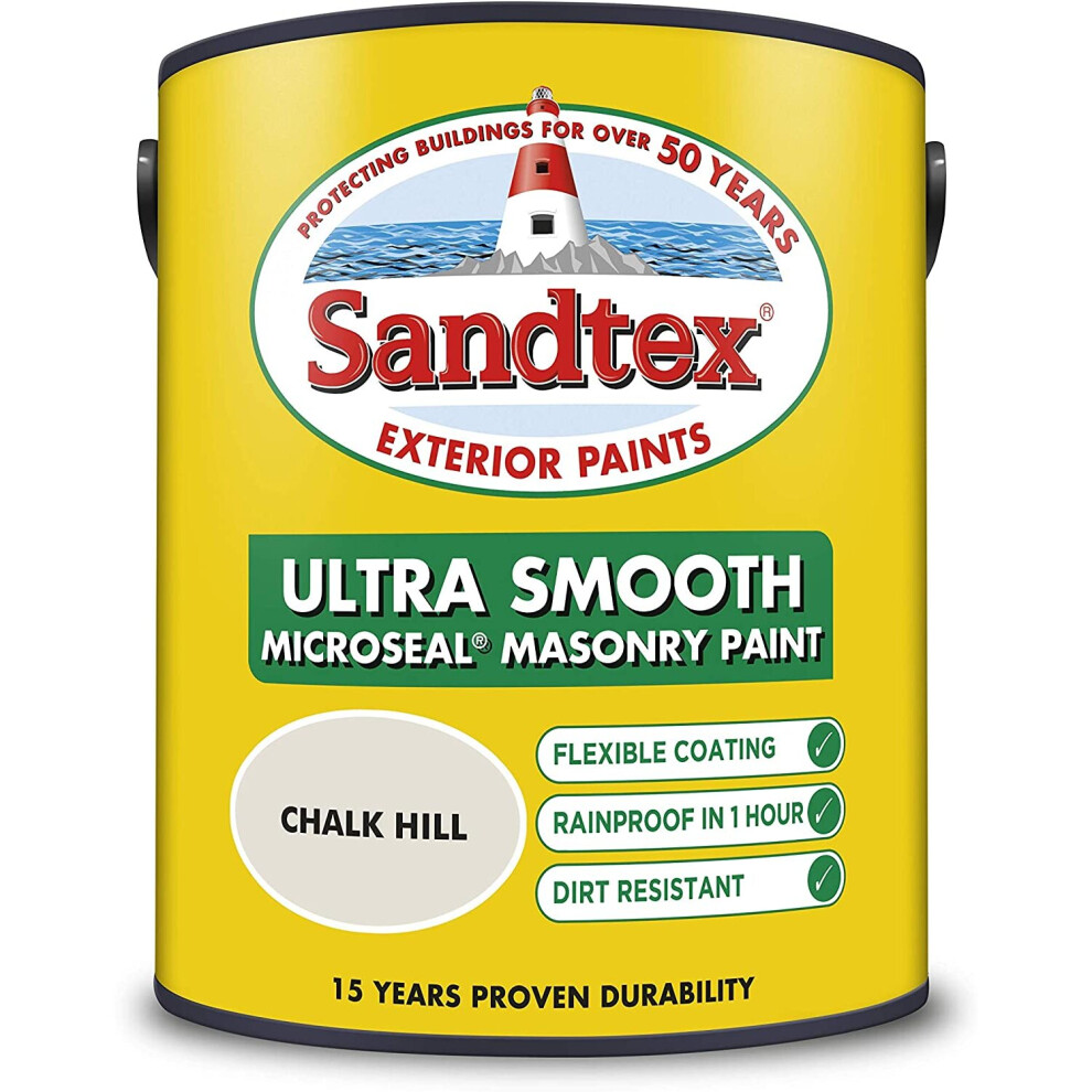 Sandtex 5L Smooth Masonry Paint Chalk Hill