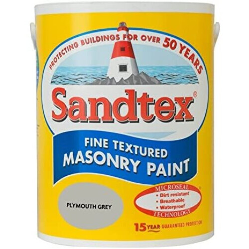 Sandtex Sandtex 5L Fine Textured Masonry Paint Pymouth Grey