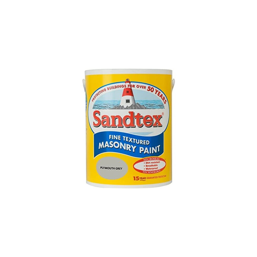 Sandtex 5L Fine Textured Masonry Paint Pymouth Grey