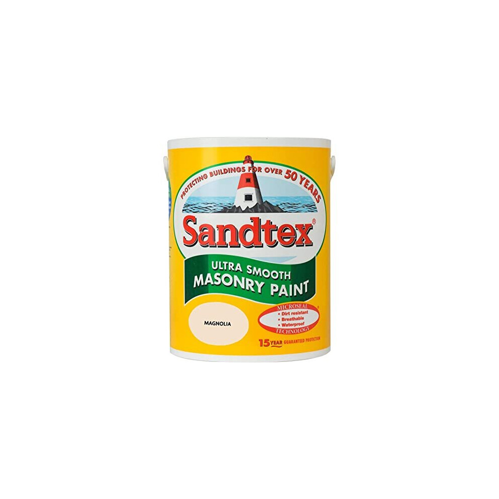 Sandtex 5L Smooth Masonry Paint Magnolia