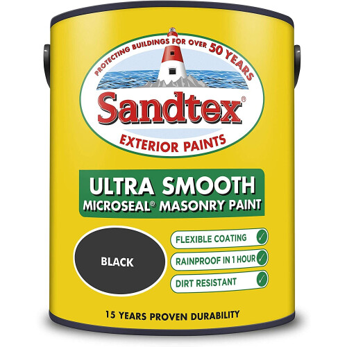 Sandtex Sandtex 5L Smooth Masonry Paint Black