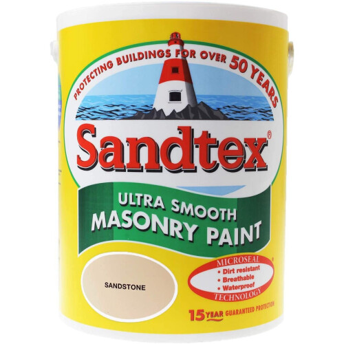 Sandtex Sandtex 5L Smooth Masonry Paint Sandstone
