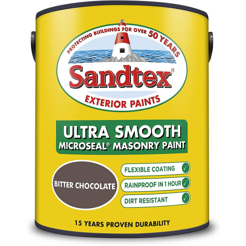 Sandtex Sandtex 5L Smooth Masonry Paint Bitter Chocolate