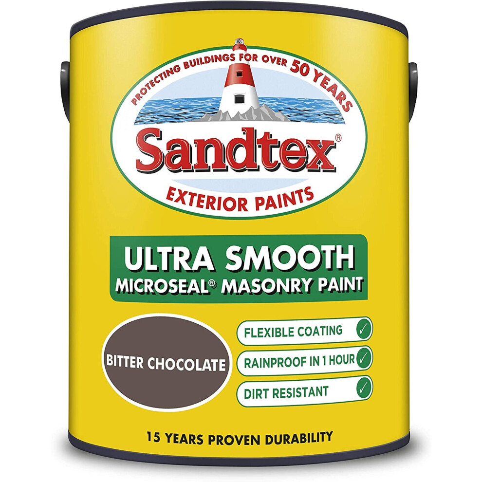 Sandtex 5L Smooth Masonry Paint Bitter Chocolate