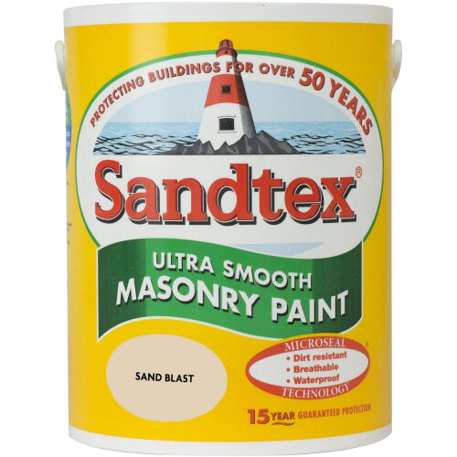 Sandtex Sandtex 5L Smooth Masonry Paint Sandblast