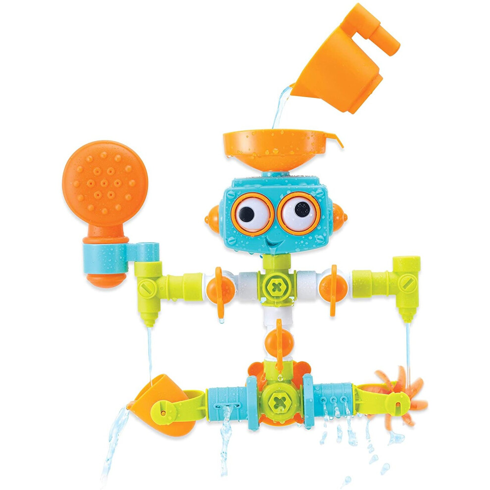 Infantino - Sensory Plug & Play Plumber Set - 16 Piece Bath Robot Toy for Sensory Exploration and Learning Cause and Effect