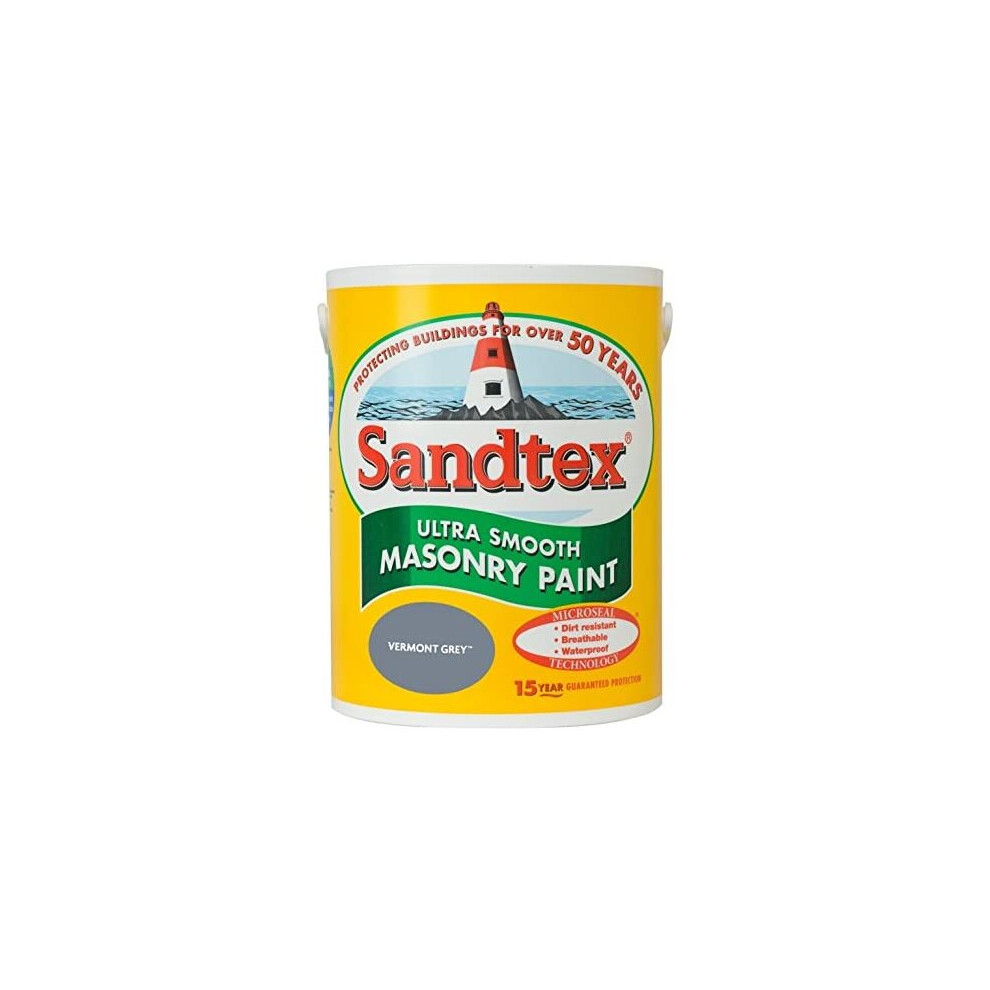 Sandtex 5L Smooth Masonry Paint Vermont Grey