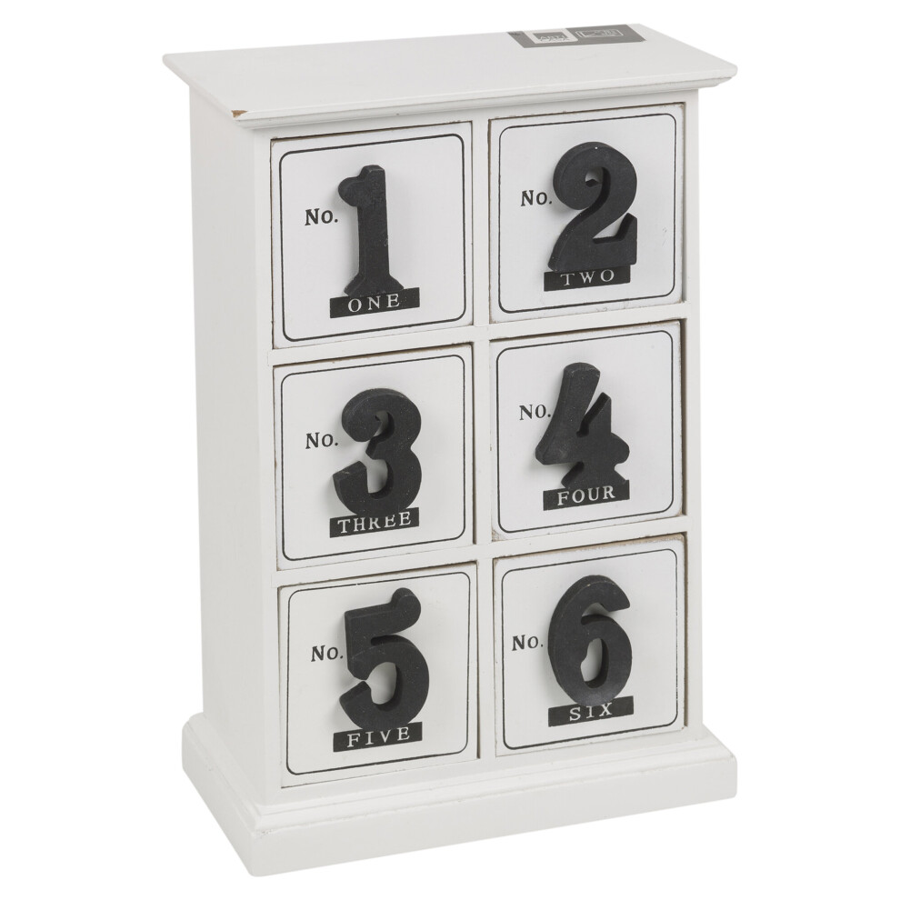 (6) Mini Wooden Drawers Storage Cabinets Chic Cupboard