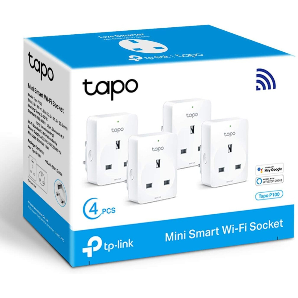 TP-Link Tapo Smart Plug Wi-Fi Outlet, Works with Amazon Alexa (Echo and Echo Dot), Google Home, Wireless Smart Socket, Remote Control Timer