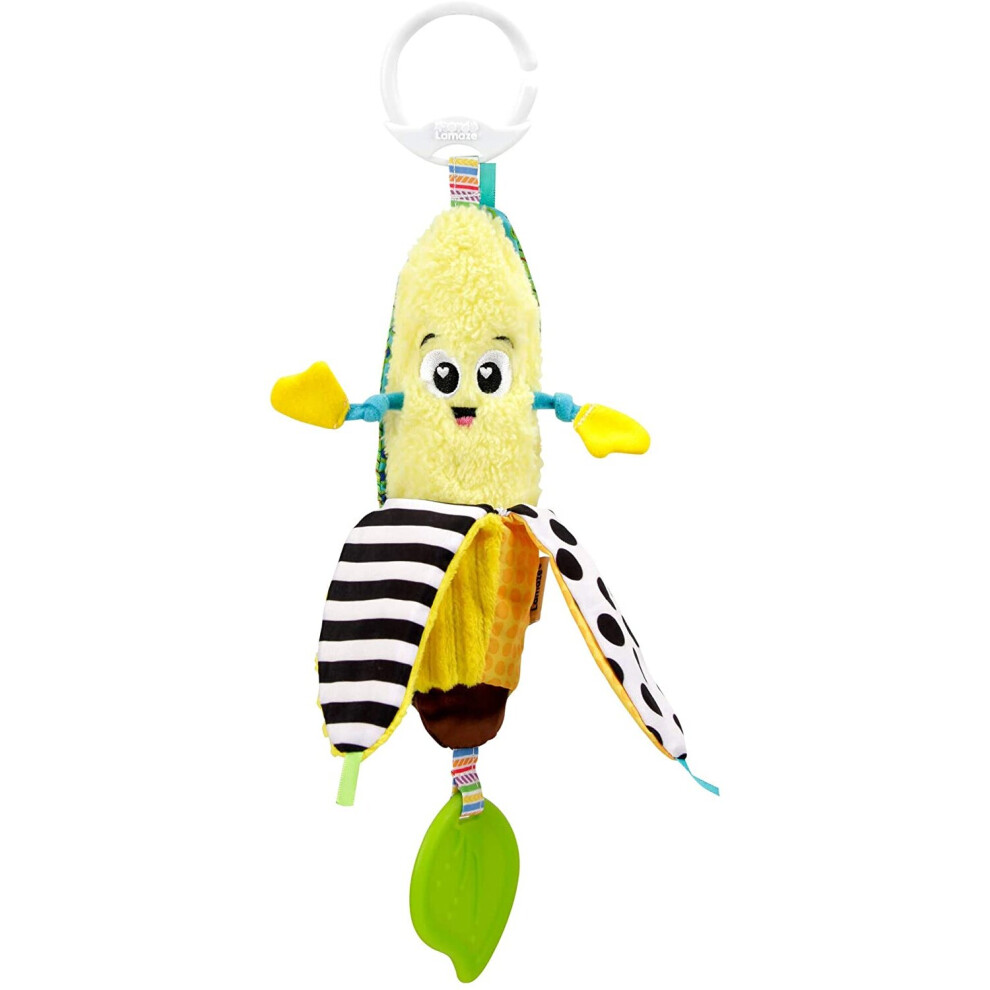 LAMAZE Bea the Banana, Clip on Pram and Pushchair Newborn Baby Toy, Sensory Toy for Babies with Colours and Sounds, Development Toy for Boys