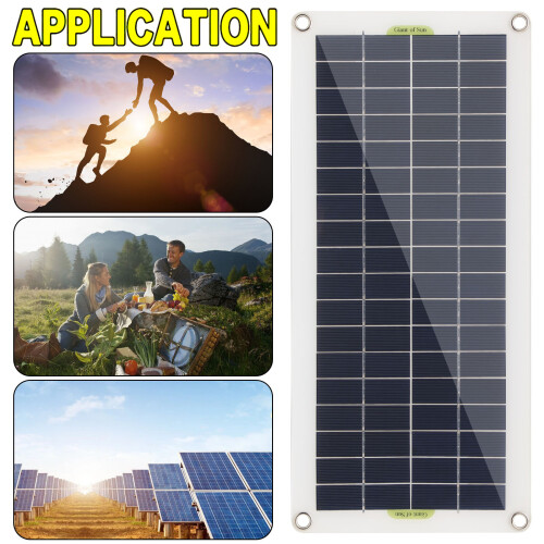 Portable 30W 12V Car Camper Dual USB Flexible Solar PanelUK 1