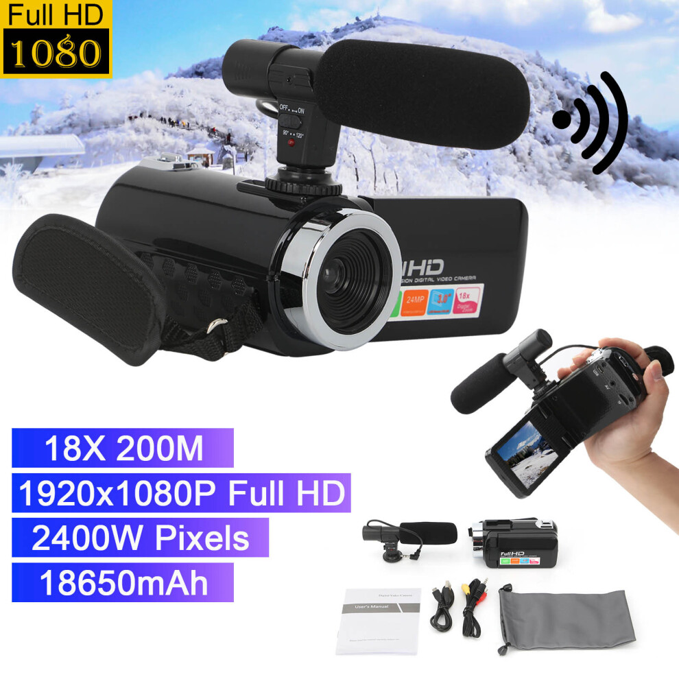 Digital Camera 18X ZOOM 24MP DV Camcorder Recorder with Microphone