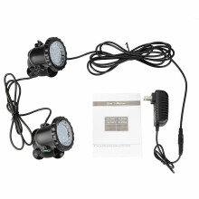 (2 Lights + 1 Remote) LED RGB Garden Pond Spotlight Submersible Light Aquarium Fountain Pool + Remote