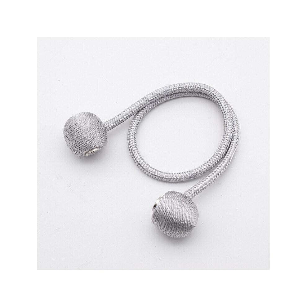 (Grey) 2Pcs Magnetic Curtain Tiebacks Buckle Straps Clips