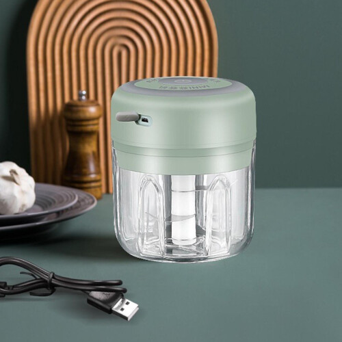 (Green) Electric Food Chopper Garlic Blender Processor