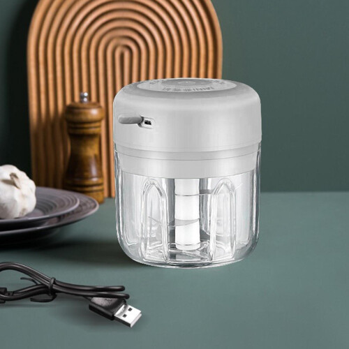 (White) Electric Food Chopper Garlic Blender Processor