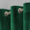 Imperial Rooms (Green) Short Curtains Pair Thick Velvet Eyelet Ring Top 2
