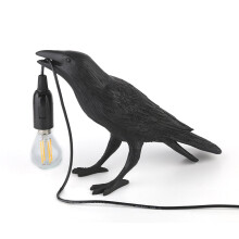(Black table lamp) Bird Table Lamps Resin Crow Desk Lamp Bedroom Wall Sconce Light