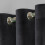 Imperial Rooms (Charcoal) Short Curtains Pair Thick Velvet Eyelet Ring Top 2
