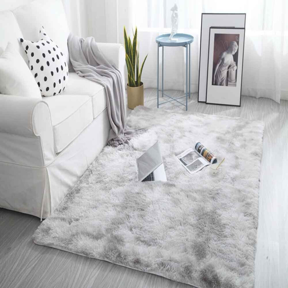 ( light gray) Rugs Anti-Slip Shaggy Rug Super Soft Mat Living Room Bedroom Carpet
